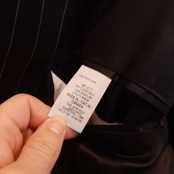 Vintage CHAPS Pinstripe Blazer Jacket Wool Suit Sport Coat Business Mens 40S - Picture 8 of 13